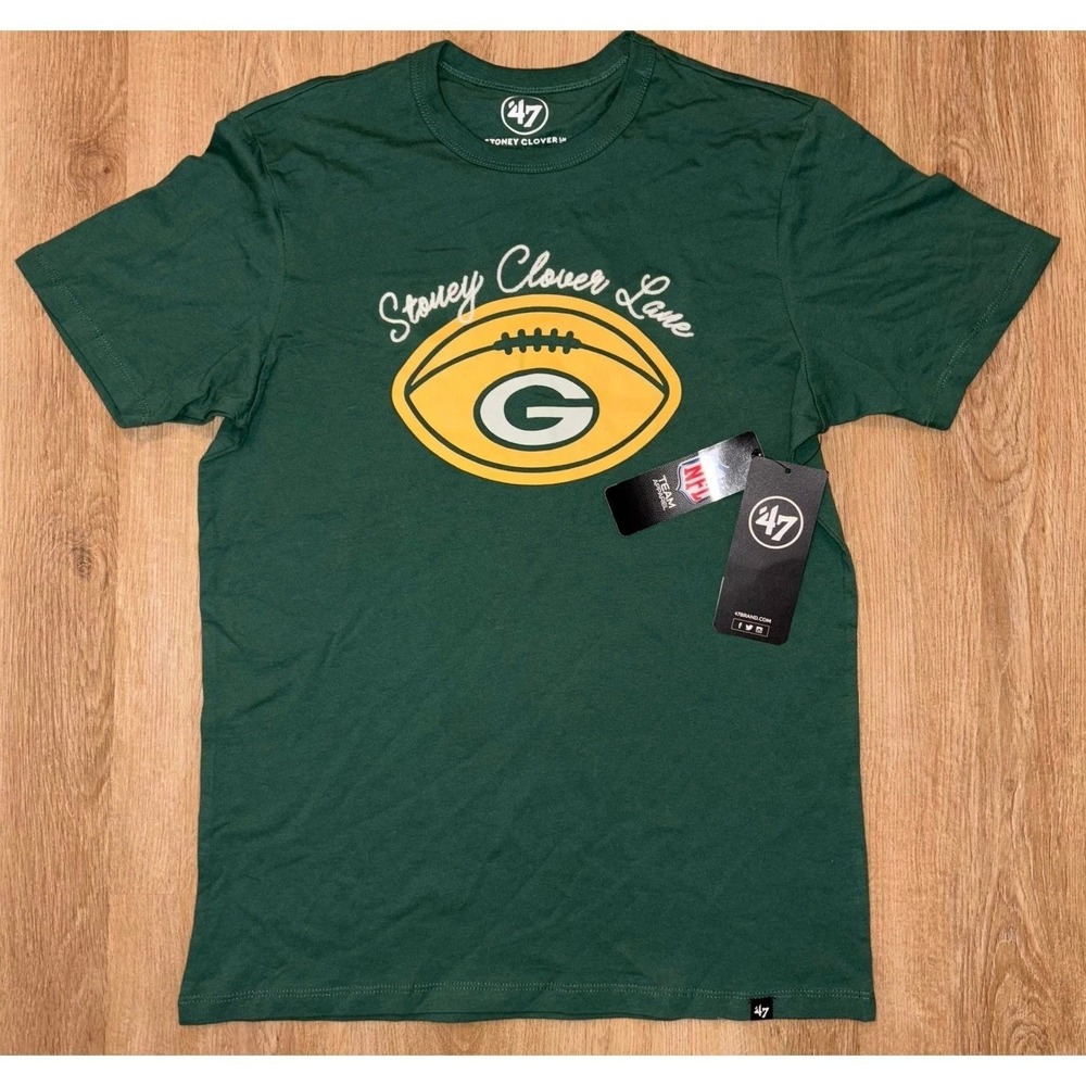 47 Brand Green Bay Packers Stoney Clover Lane Football T Shirt‎ Men's Size L NWT